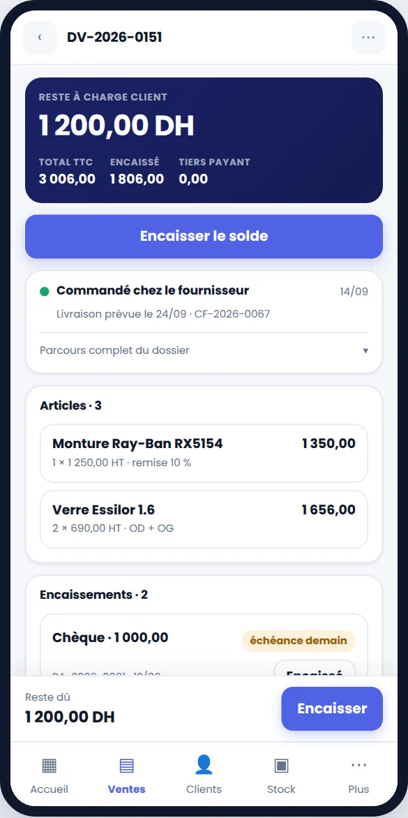 Fiche dossier sur mobile